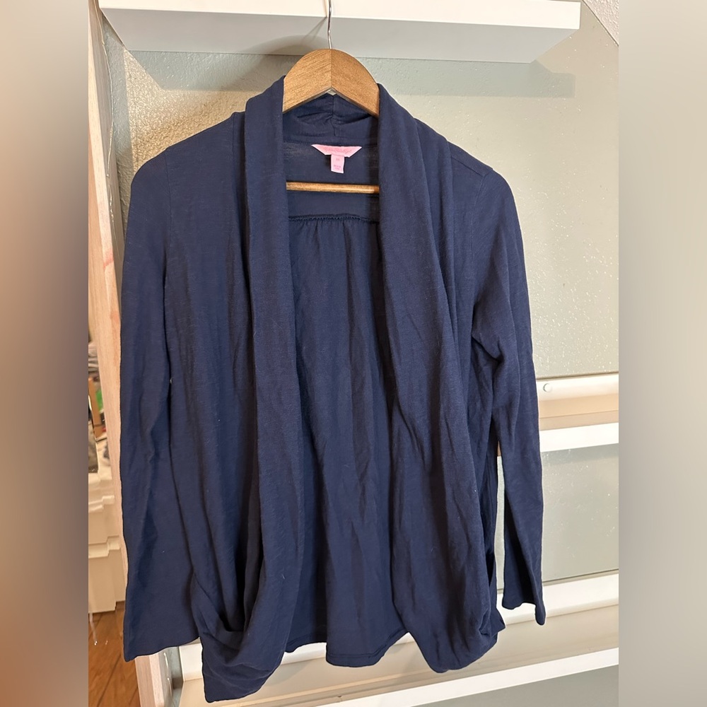 Lilly Pulitzer Waterfall Navy Cardigan | Medium